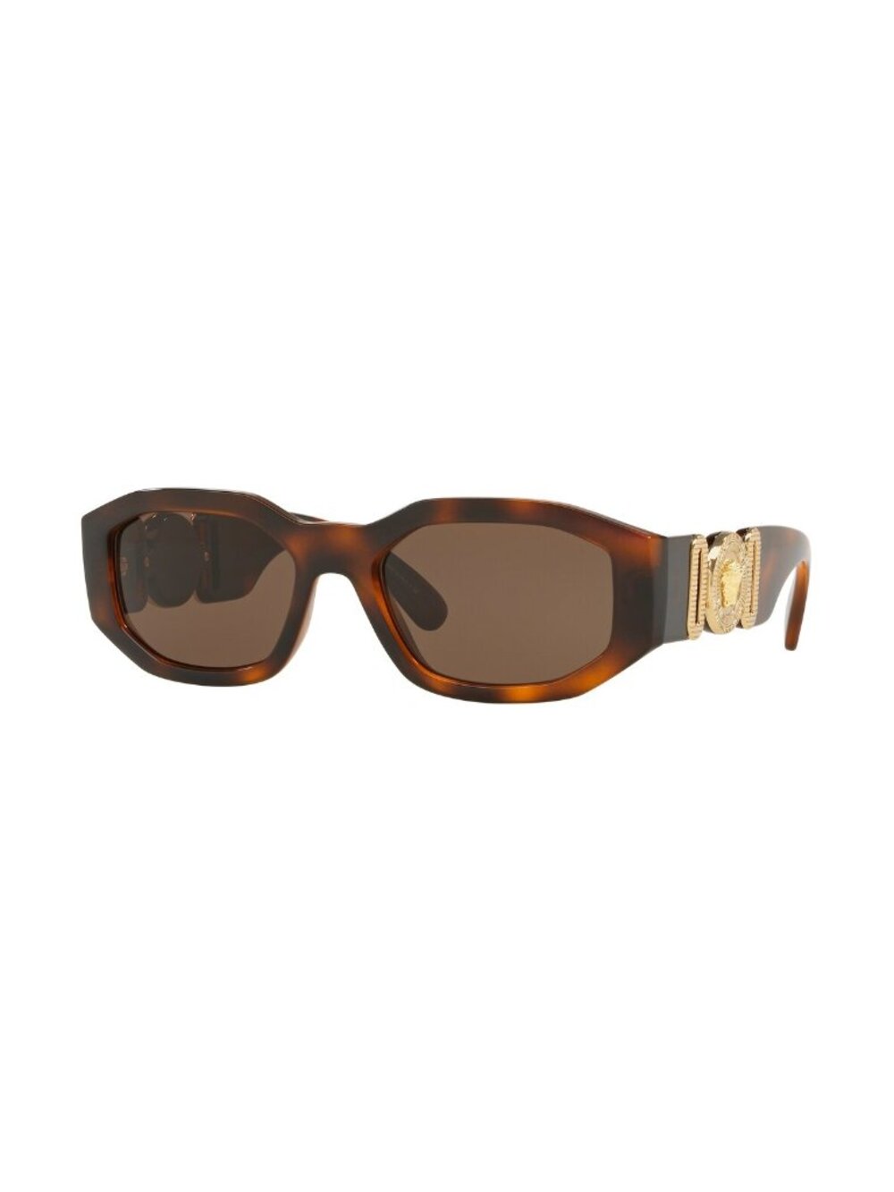 New Versace Men's Sunglasses Havana Aviator Brown Lens Injected Frame VE4361 53